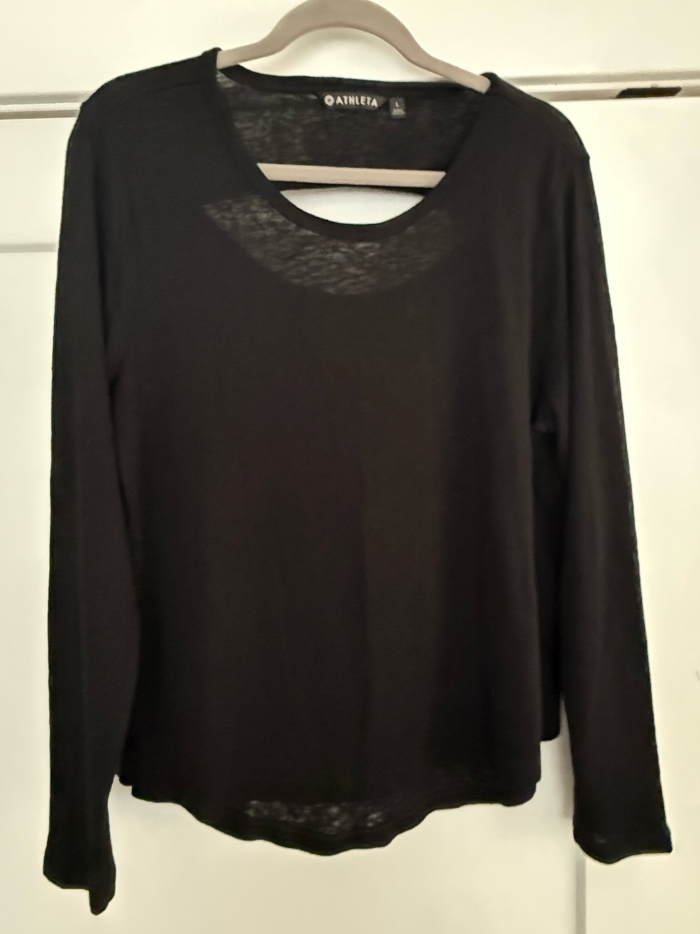 Athleta Black Long Sleeve open back detail